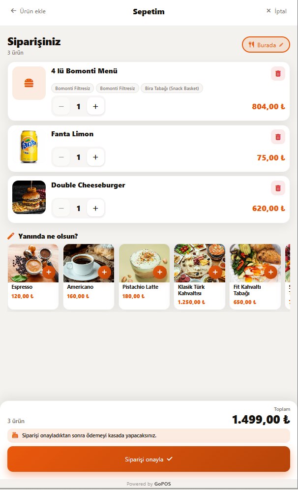 GoPOS self servis kiosk Onay ekranı