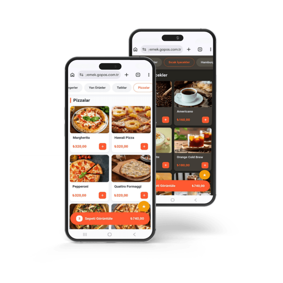 GOPOS QR menü entegrasyon online satış Restoran Otomasyon sistemi İşletme Yönetim Programı