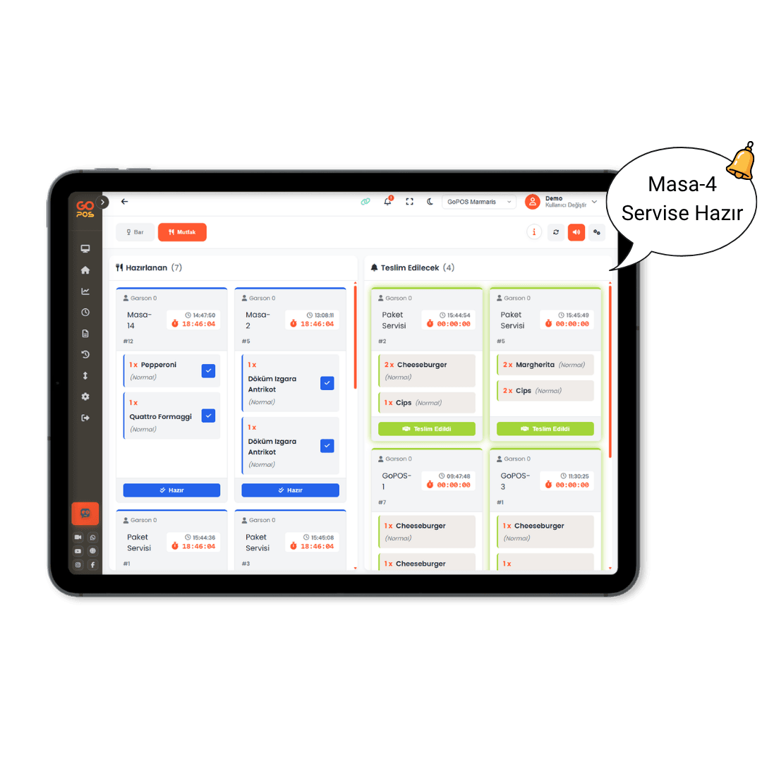 Akıllı Mutfak ve Bar Ekranı: Operasyonlarınız Tam Kontrol Altında